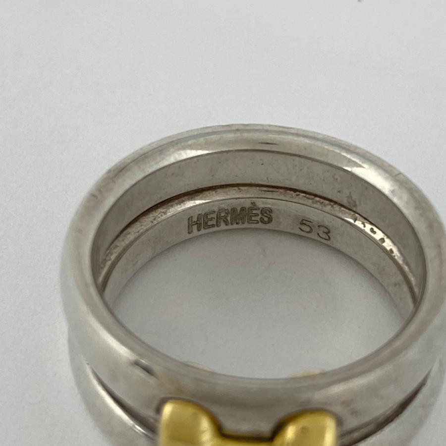 HERMES（エルメス） オランプ リング Hロゴ 指輪 リング 11号 メタル