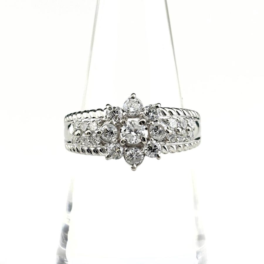 メレダイヤ デザインリング プラチナ 指輪 リング 14号 Pt900