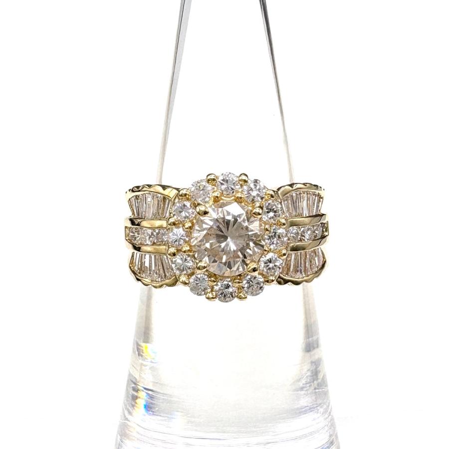 メレダイヤ デザインリング YG イエローゴールド 指輪 リング 11号 K18