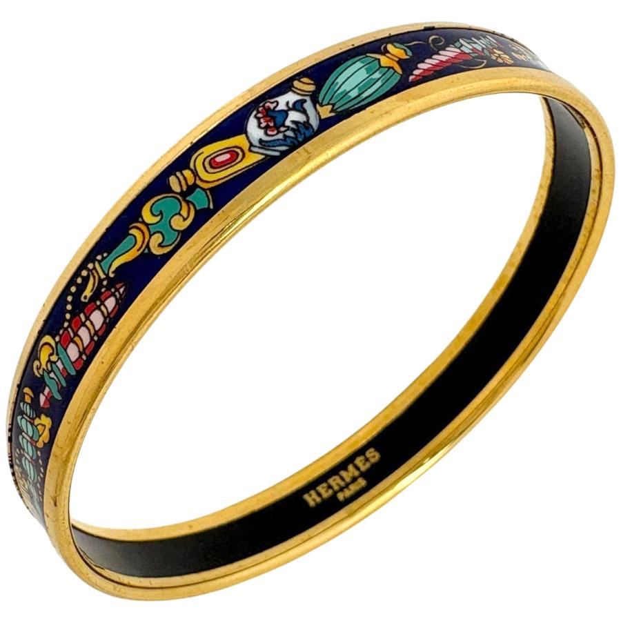 レア アンティークHERMES 七宝焼 ブローチ 馬車 ヴィンテージ￼ エマイユ HERMES（エルメス） エマイユ PM 腕輪 七宝焼き バングル GP ゴールド