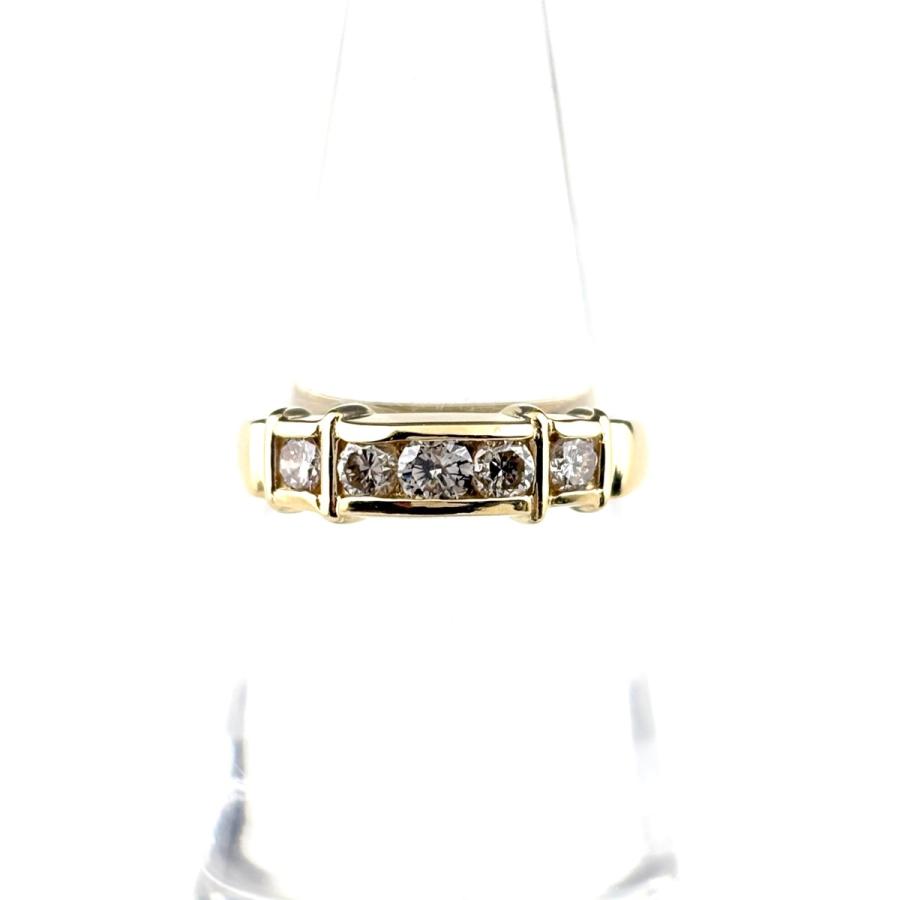 メレダイヤ デザインリング YG イエローゴールド 指輪 リング 11号 K18