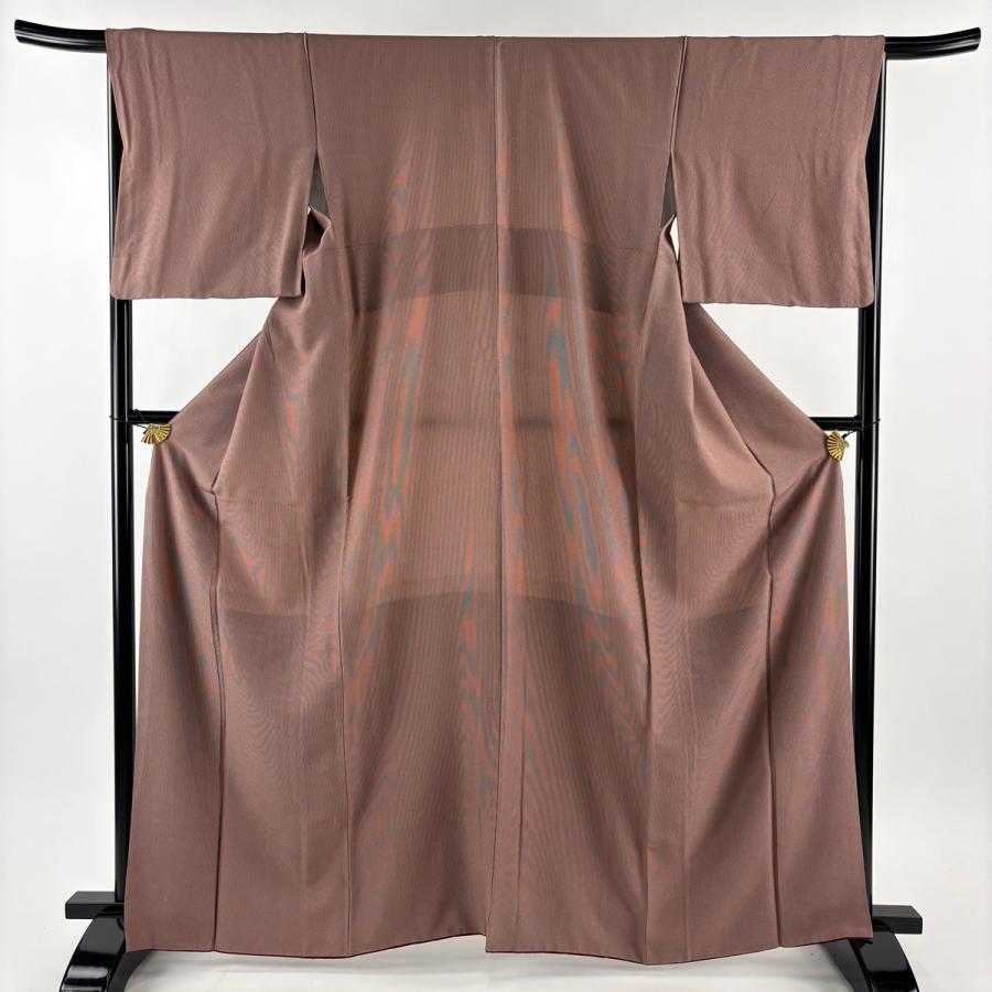 美品 江戸小紋 身丈164cm 裄丈66.5cm M 袷 万筋 小豆色 正絹 秀品 中古