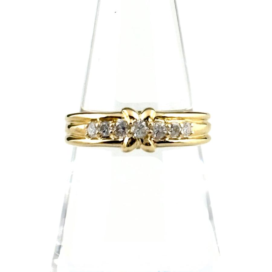 メレダイヤ デザインリング YG イエローゴールド 指輪 リング 11号 K18