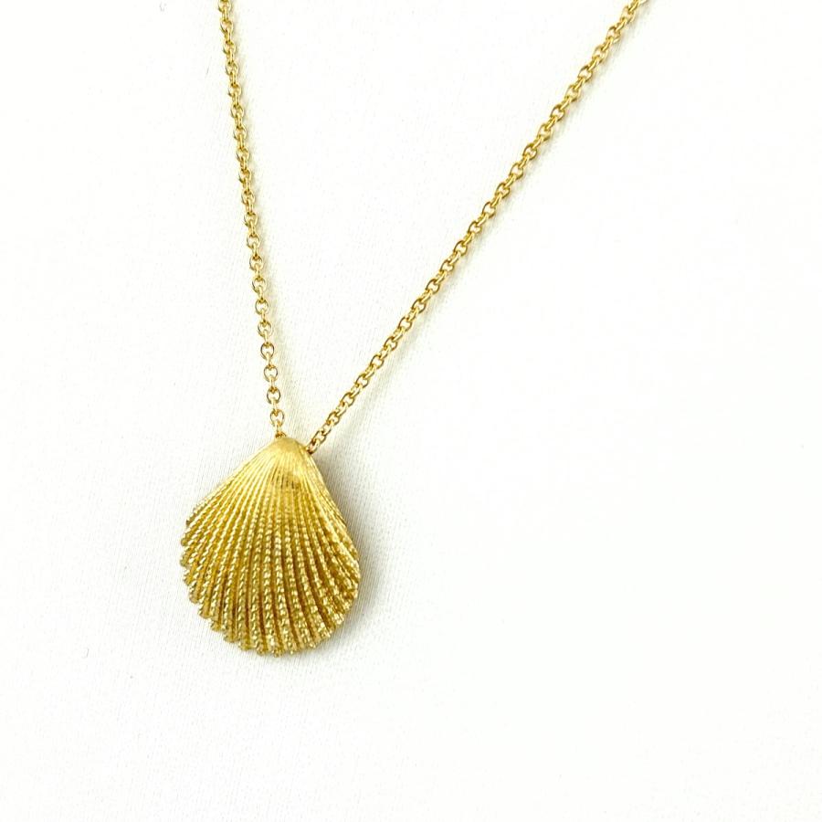 ティファニー　シェルネックレス 貝k14 ダイヤ付き ティファニー シェルネックレス 貝k14 ダイヤ付き