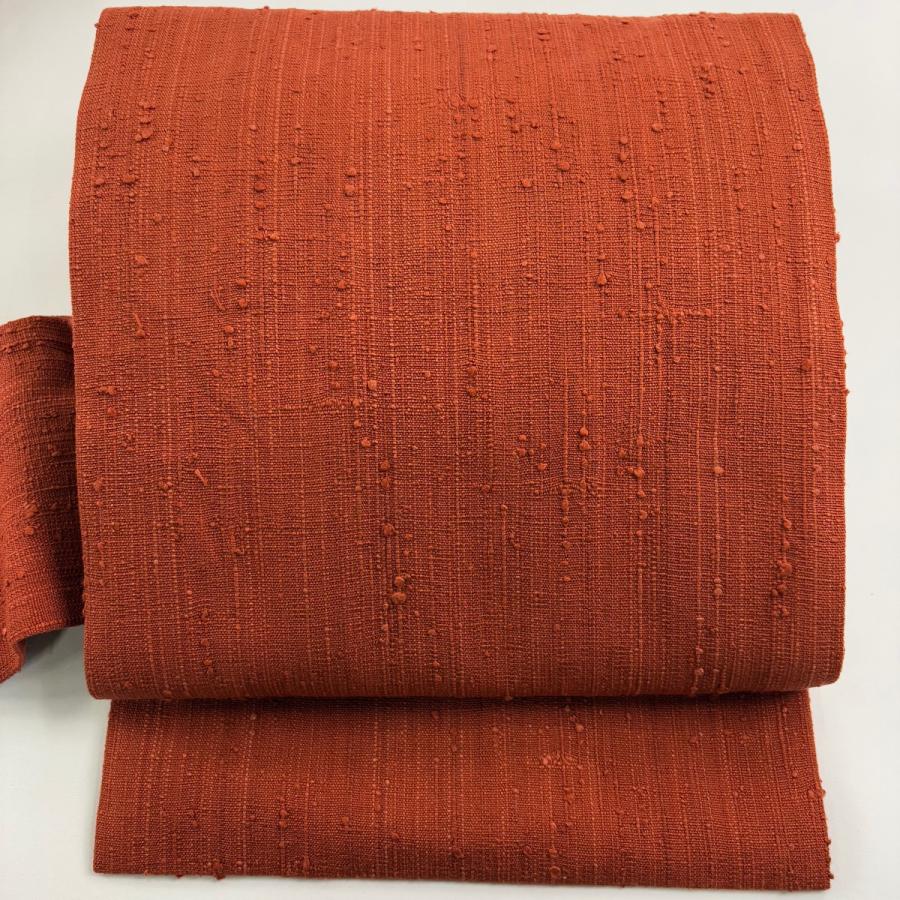 浦野理一　名古屋帯（焦茶） 名古屋帯 逸品 浦野理一 経節紬 赤茶 正絹 中古 : リユースセレクト