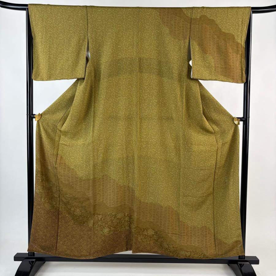 訪問着 身丈156.5cm 裄丈65.5cm 正絹 美品 逸品 【中古】 作家もの】 特選本手加工京友禅訪問着 ≪御仕立て上がり・中古美品≫ 「春光の樹影」 淡い絹地に映える繊細な友禅美！ 身丈157 裄65|  京都きもの市場【日本最大級の着物通販サイト】