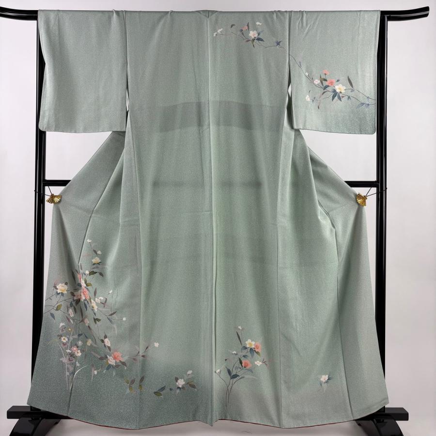 ニ*ニ様 未使用近い　新品　美品　袷　正絹　訪問着　フルセット　身丈159 裄丈 楽天市場】【新古品】 本場大島紬 訪問着 着物 大島紬 正絹 袷 染大島