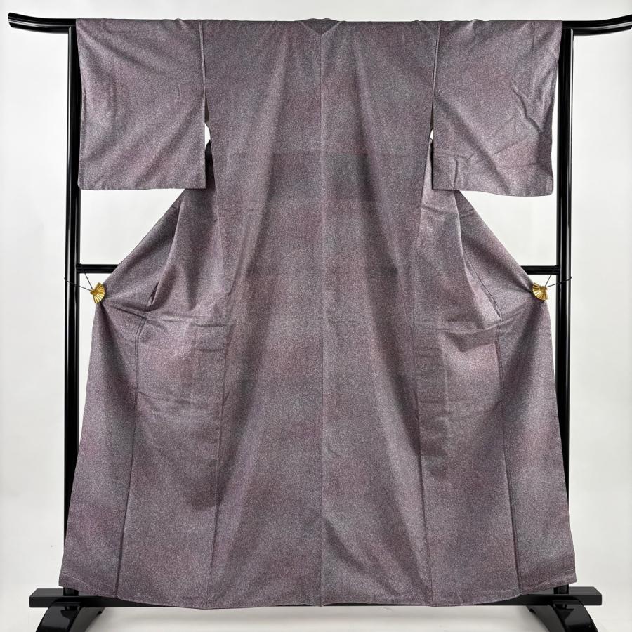 美品 小紋 身丈160.5cm 裄丈63.5cm S 袷 紬地 幾何学模様 ぼかし