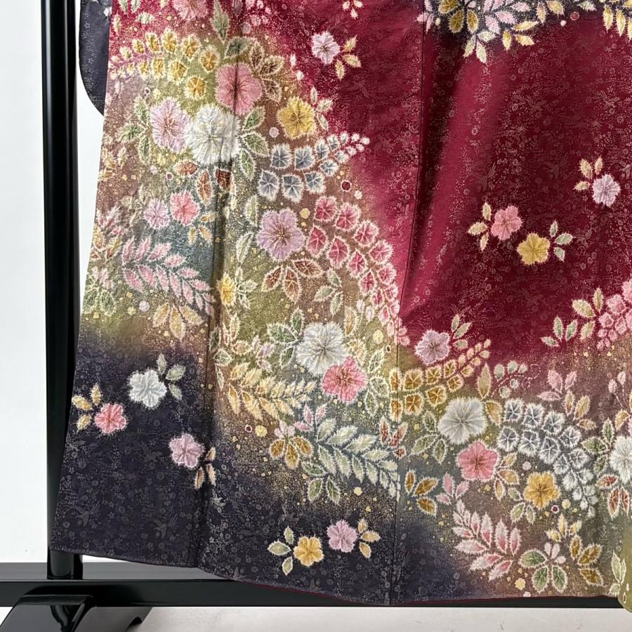 振袖 身丈159cm 裄丈66cm 正絹 名品 【中古】 美品 振袖 身丈159cm 裄丈66cm M 袷 徳永憲峯 落款あり 辻が花 金通し