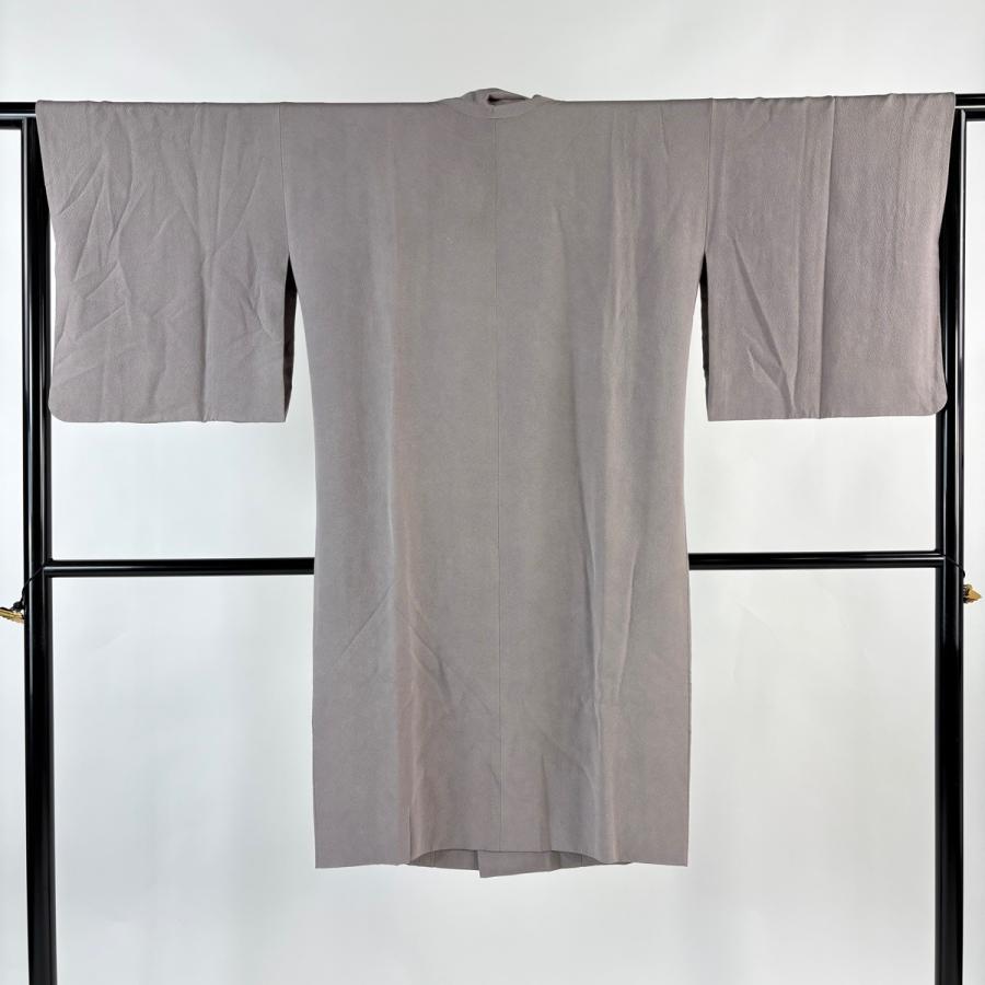 道行 身丈108cm 裄丈64.5cm M 和装コート 落款あり 灰紫 正絹 名品
