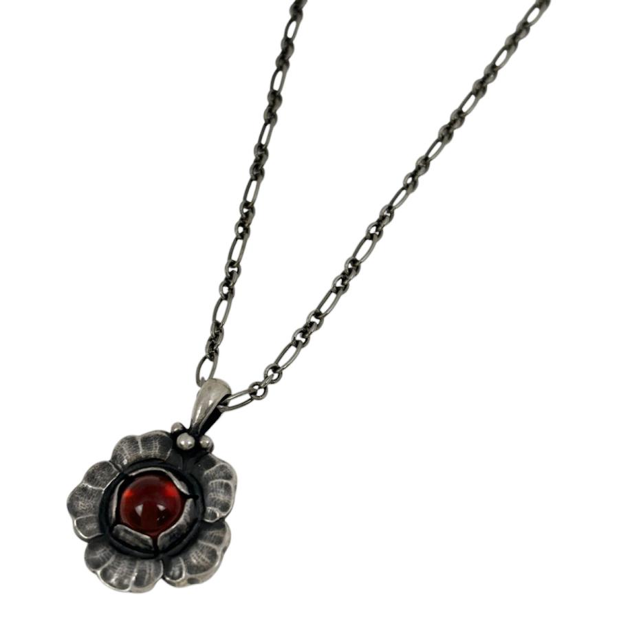 美品 ジョージジェンセン ネックレス 2002 ガーネット ヘリテージ シルバー ジョージジェンセン Georg Jensen デザイン ネックレス ヘリテージ