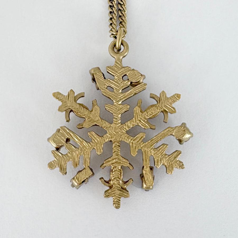 正規 美品】CHANEL ココマーク刻印金色雪結晶チャーム/ネックレス 