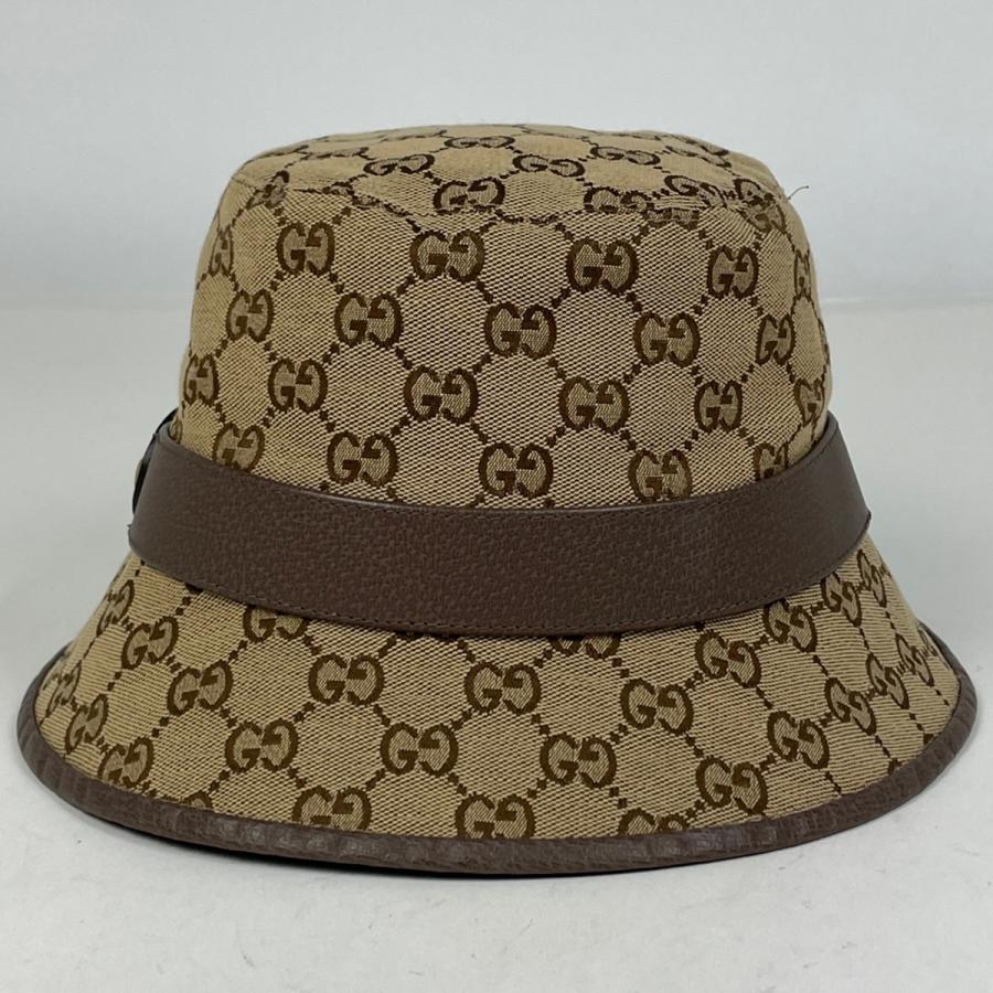 【美品】グッチ GGマーモント バケットハット 帽子 GG柄 Mサイズ 58cm GUCCI（グッチ） GUCCI GGマーモント バケットハット GG柄 帽子 ハット