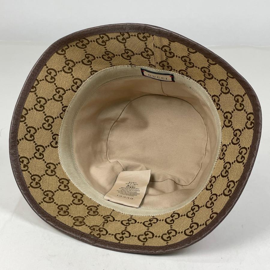 【美品】グッチ GGマーモント バケットハット 帽子 GG柄 Mサイズ 58cm GUCCI（グッチ） GUCCI GGマーモント バケットハット GG柄 帽子 ハット