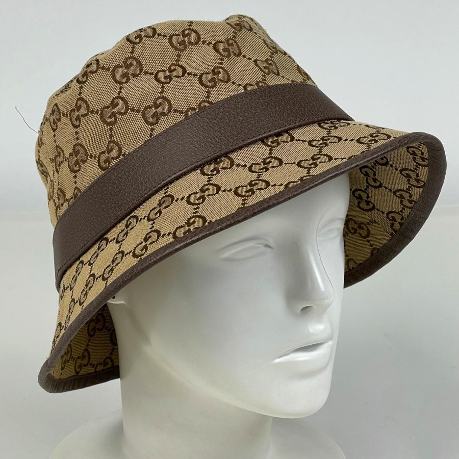 【美品】グッチ GGマーモント バケットハット 帽子 GG柄 Mサイズ 58cm GUCCI（グッチ） GUCCI GGマーモント バケットハット GG柄 帽子 ハット