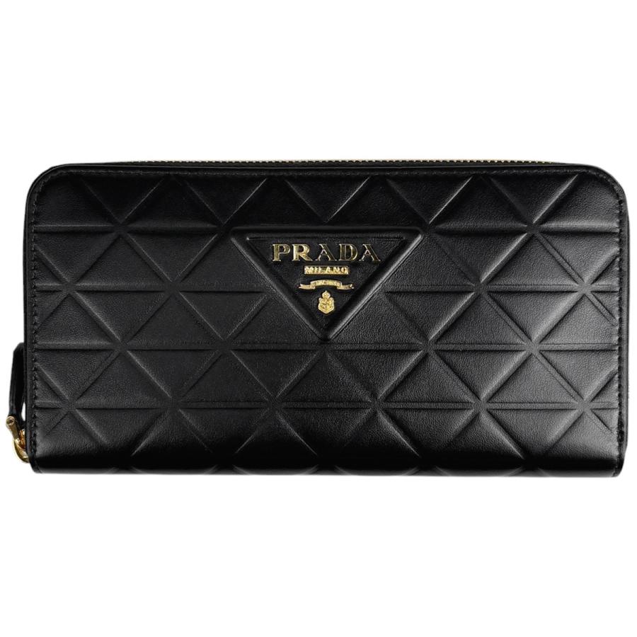 PRADA（プラダ） トライアングル ロゴ 長財布 エンボス ラウンド