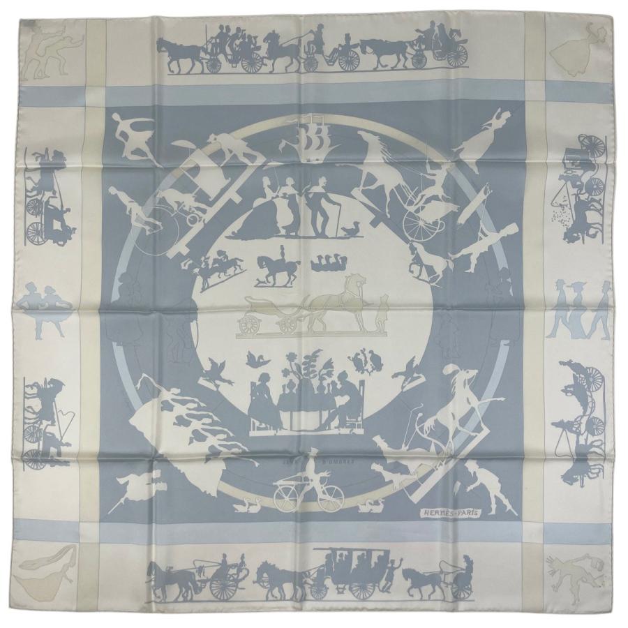 希少 HERMES エルメス スカーフ カレ90 影絵遊び レッド HERMES（エルメス） カレ 90 JEUX D'OMBRES 影絵遊び スカーフ シルク