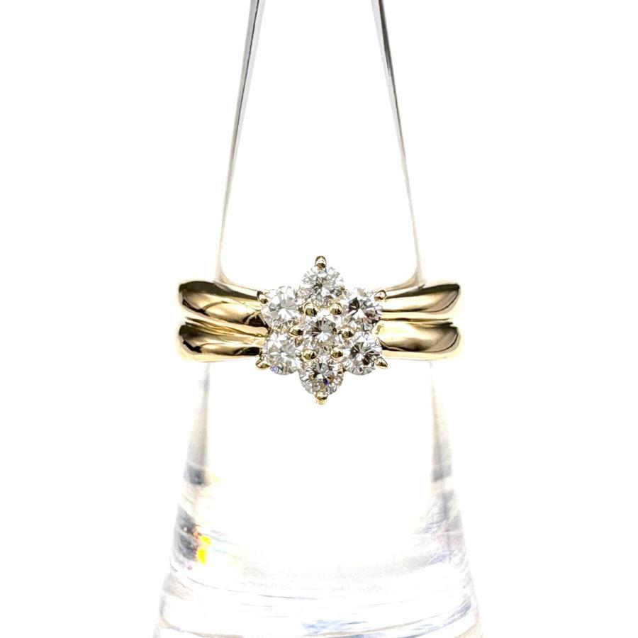 メレダイヤ デザインリング YG イエローゴールド 指輪 リング 11.5号