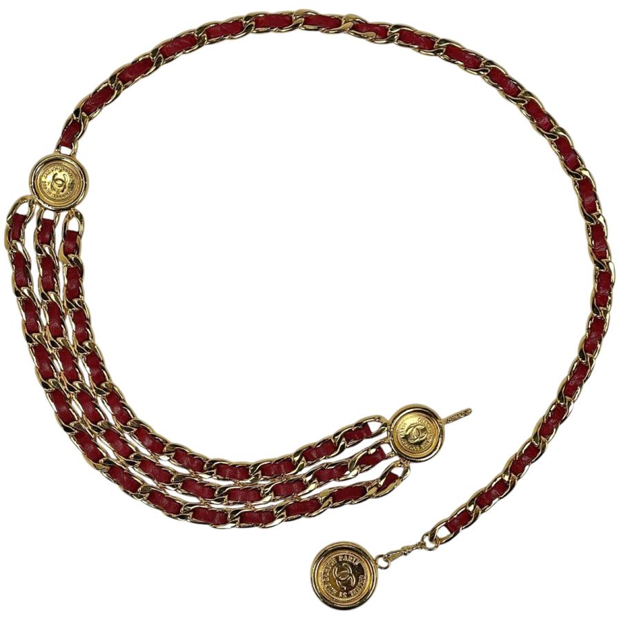 CHANEL（シャネル） ココマーク チェーン ベルト 3連 コイン ベルト GP