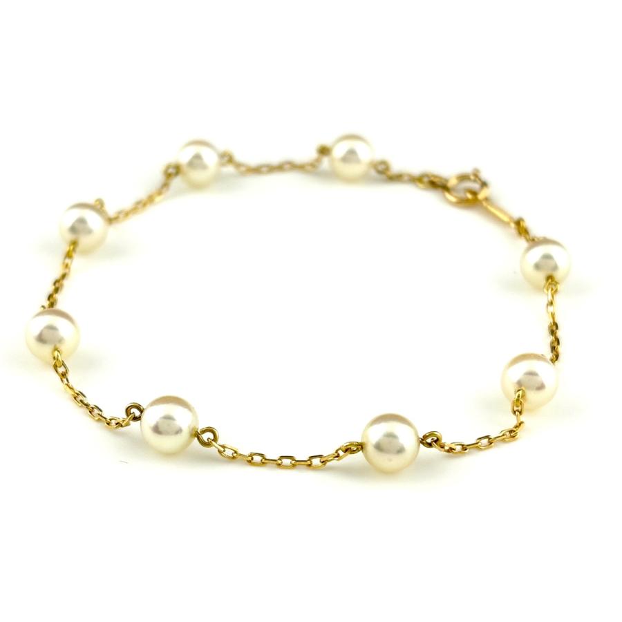 MIKIMOTO（ミキモト） パール デザインブレスレット YG イエロー