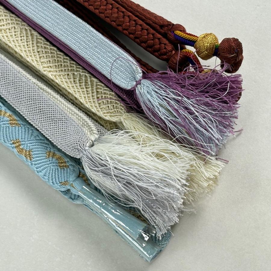 帯締め 優品 帯締め5本セット 水色 正絹 和装小物 中古 : リユース 