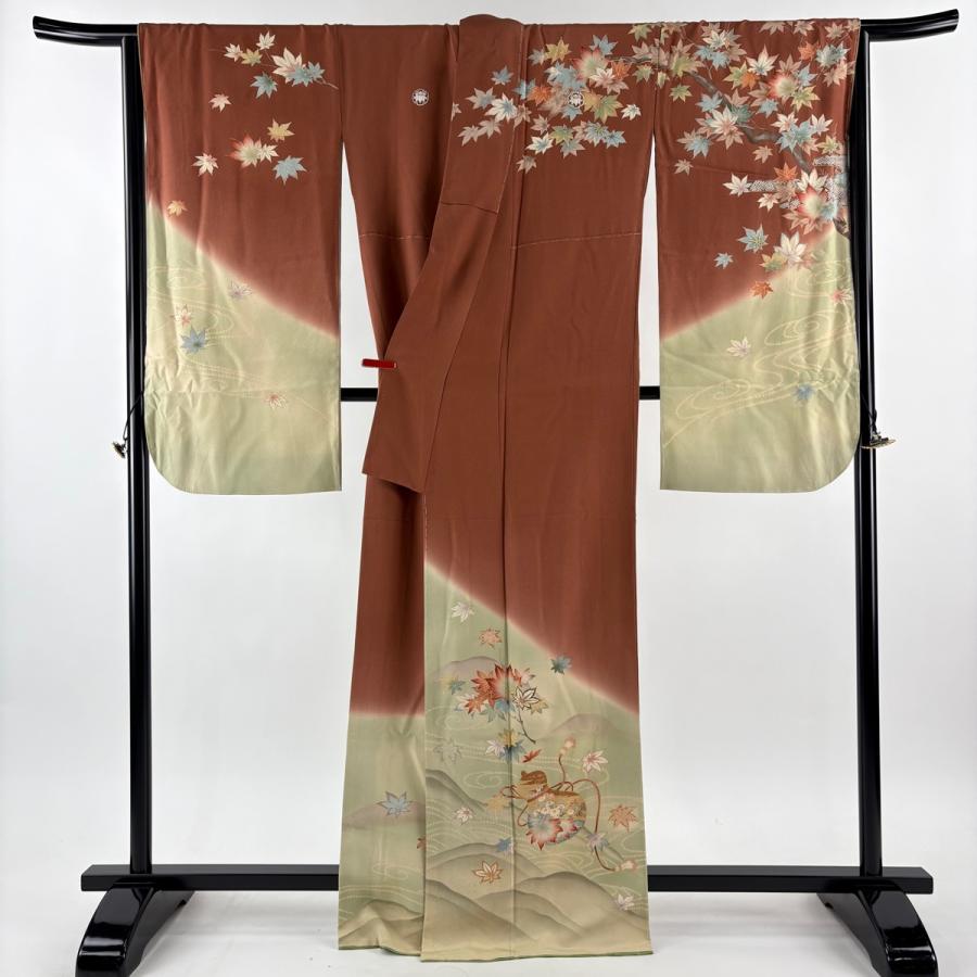 振袖 身丈165cm 裄丈68cm L 袷 貝島はるみ 綺麗 落款あり 瓢箪 楓 金彩 
