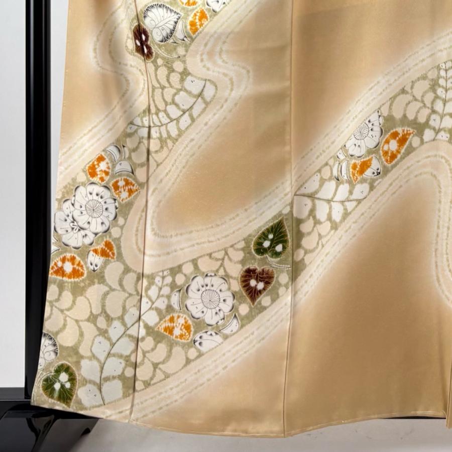 美品 訪問着 身丈162cm 裄丈64.5cm M 袷 小倉淳史 落款あり 辻が花柄 