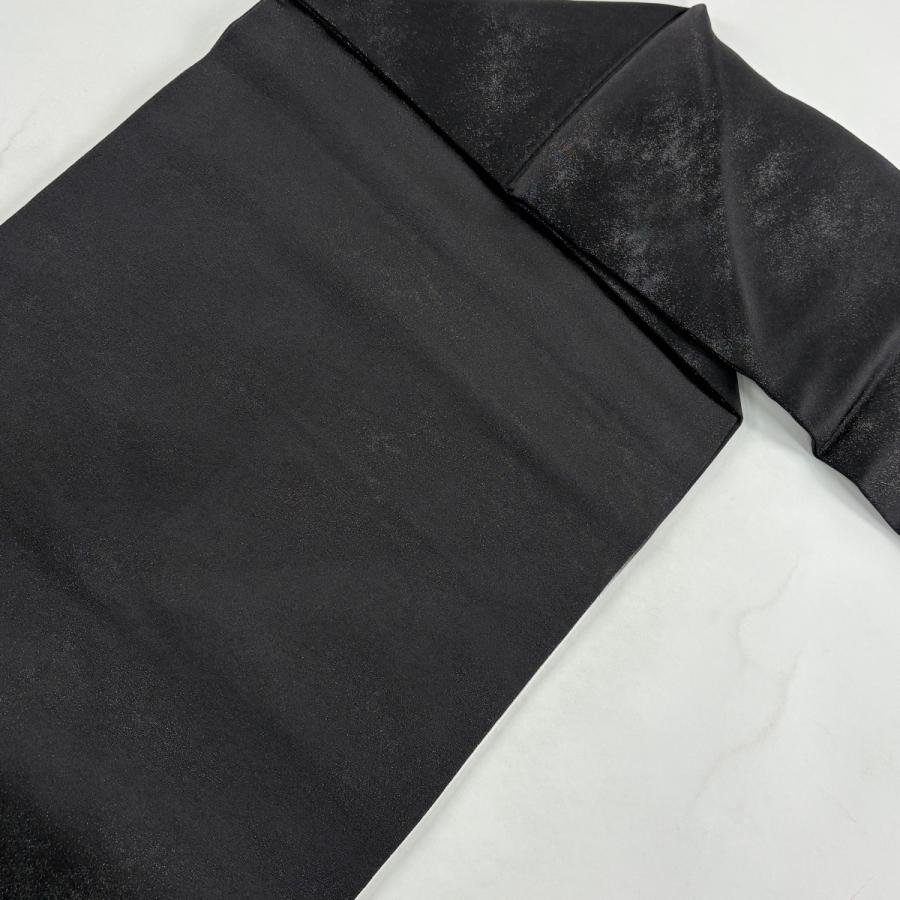 美品 名古屋帯 逸品 草花 金銀彩 銀通し 灰白 正絹 中古