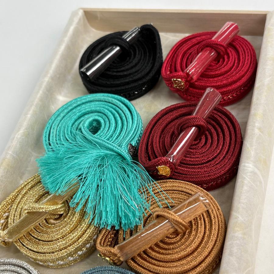 美品 帯締め 逸品 藤林徳扇「華」帯締めセット 金銀糸 黒 正絹 和装小物 中古_2