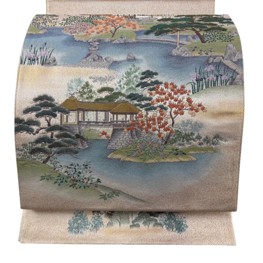 美品】 袋帯 秀品 お太鼓柄 正絹 【】 美品】 袋帯 秀品 お太鼓柄 正絹