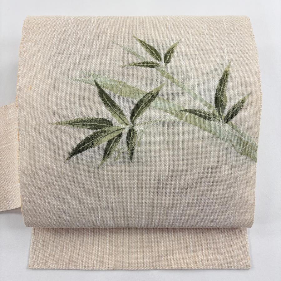 夏帯セール〉夏帯 八寸名古屋帯 ベージュ 幾何学模様 絽 正絹 仕立済 夏帯セール〉夏帯 八寸名古屋帯 ベージュ 幾何学模様 絽 正絹 仕立済