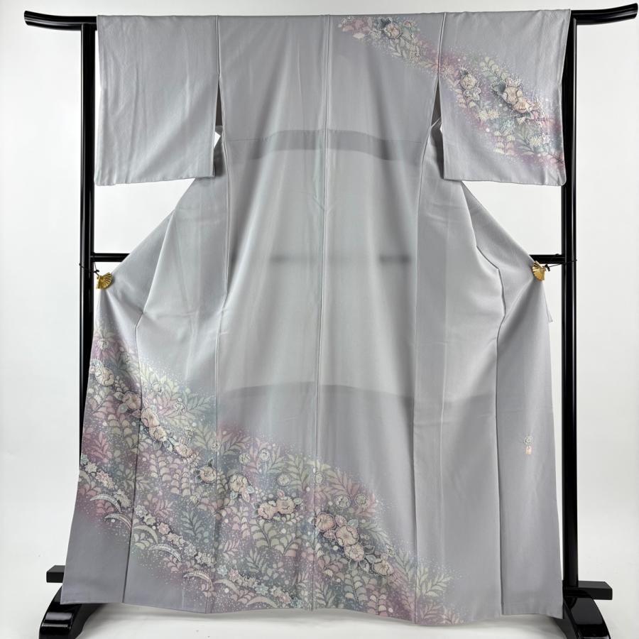 訪問着 身丈166cm 裄丈64.5cm M 袷 落款あり 辻が花柄 椿 絞り