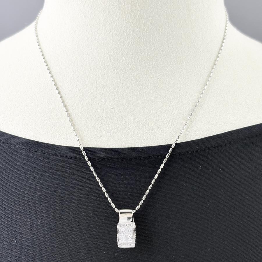 メレダイヤ デザインネックレス プラチナ ペンダント ネックレス Pt900 Pt850 ダイヤモンド レディース 中古_3