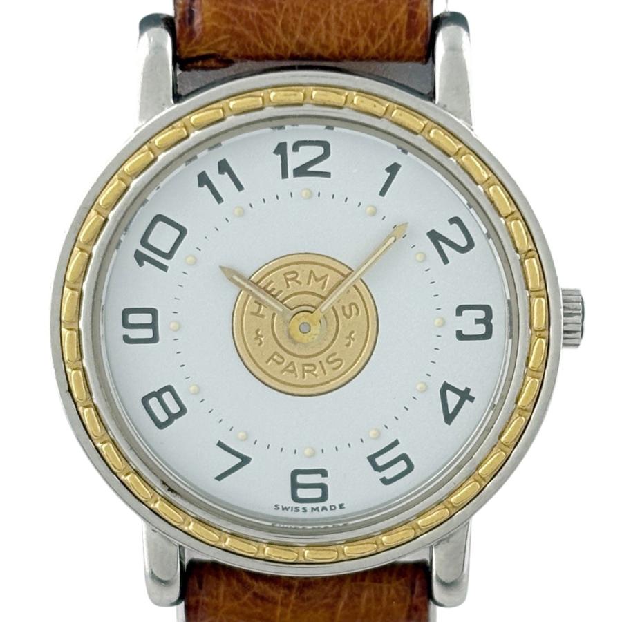 HERMES（エルメス） セリエ 腕時計 SS GP レザー クォーツ ホワイト