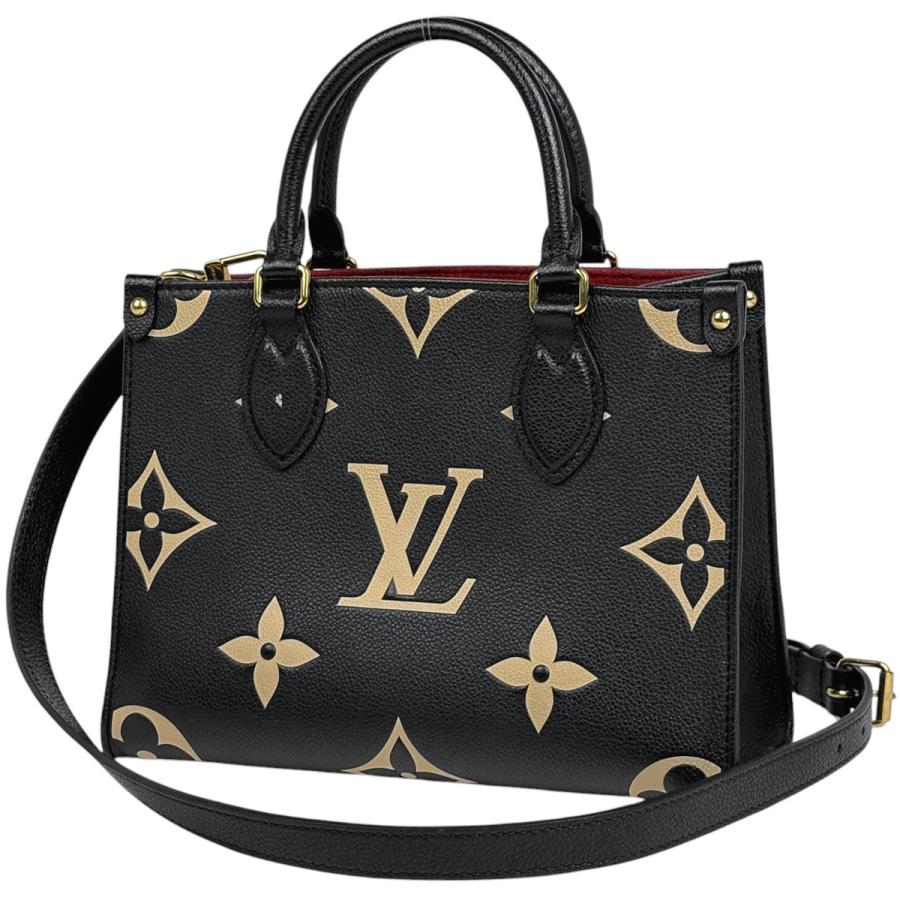 LOUIS VUITTON オンザゴー PM ブラック&ベージュ・バンドー付 LOUIS VUITTON（ルイ・ヴィトン） オンザゴー PM バイカラー 2WAY