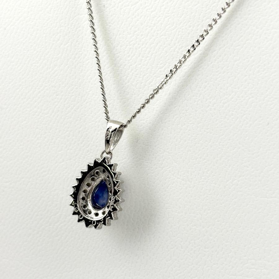 サファイア デザインネックレス プラチナ ペンダント ネックレス Pt900 Pt850 エメラルド レディース 中古
