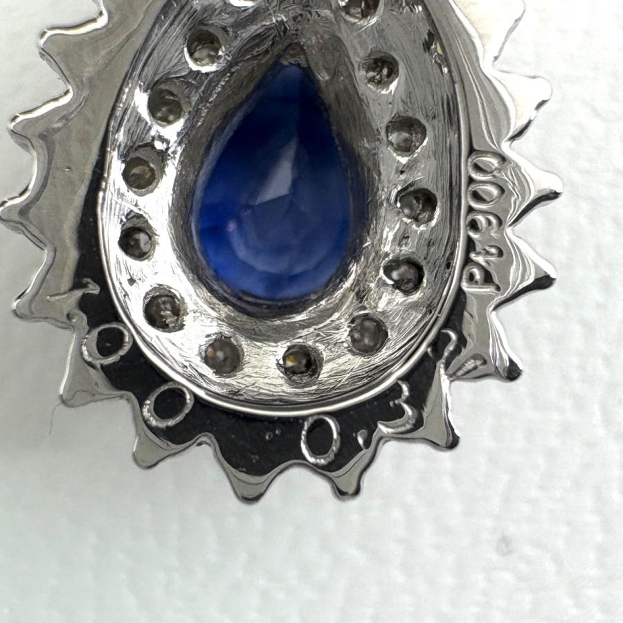 サファイア デザインネックレス プラチナ ペンダント ネックレス Pt900 Pt850 エメラルド レディース 中古