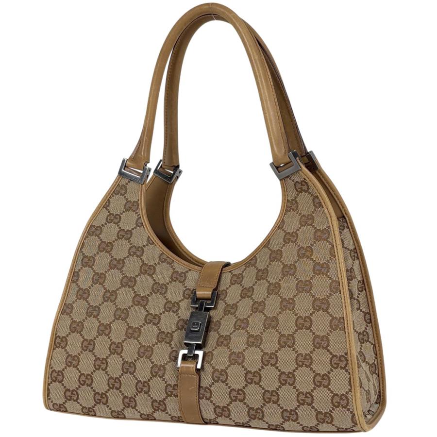 【美品・正規品】GUCCI ジャッキー シェリーライン GG柄キャンバス ワンショルダー グッチ GUCCI ジャッキー GGキャンバス シェリーライン ブラウン ワン