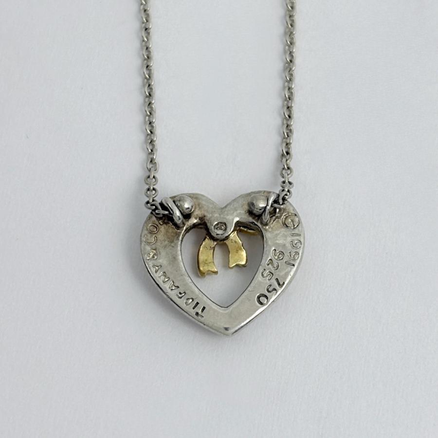 TIFFANY&Co.（ティファニー） ハート リボン ネックレス K18 シルバー