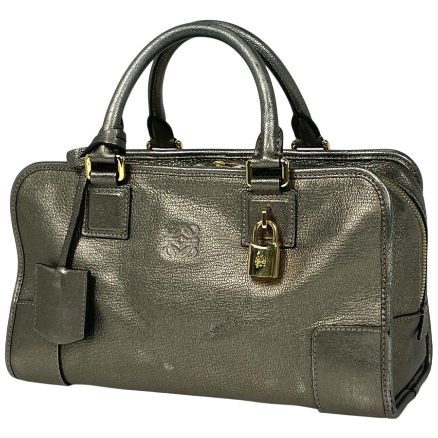 極美品 ロエベ LOEWE アマソナ28 ハンドバッグ メタリックゴールド LOEWE（ロエベ） アマソナ 28 アナグラム メタリック ハンドバッグ
