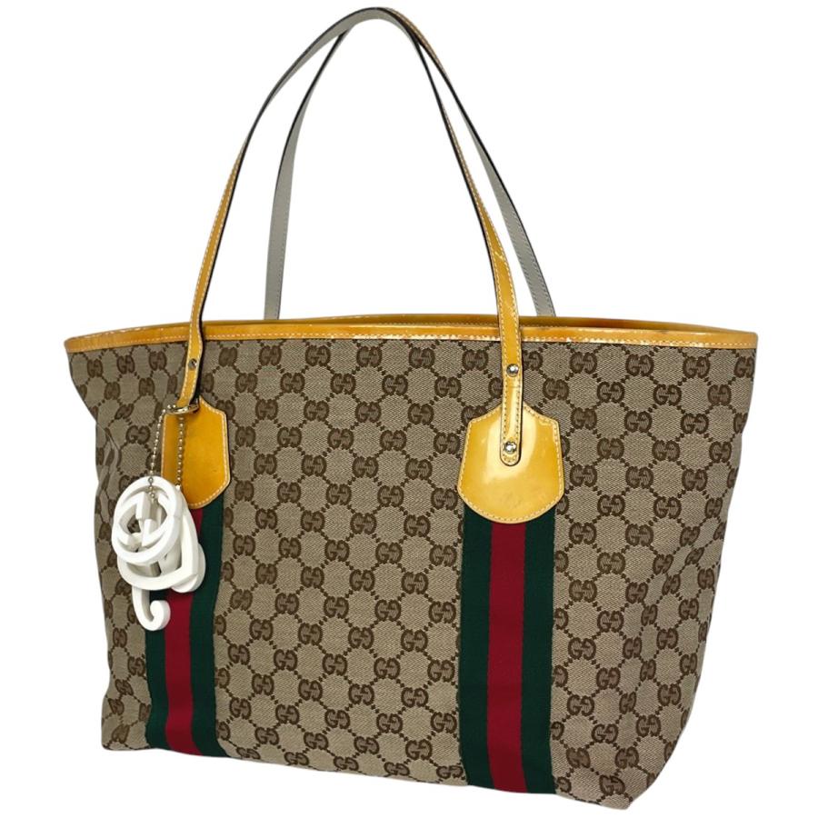 GUCCI（グッチ） GUCCI GG柄 トートバッグ シェリーライン エナメル