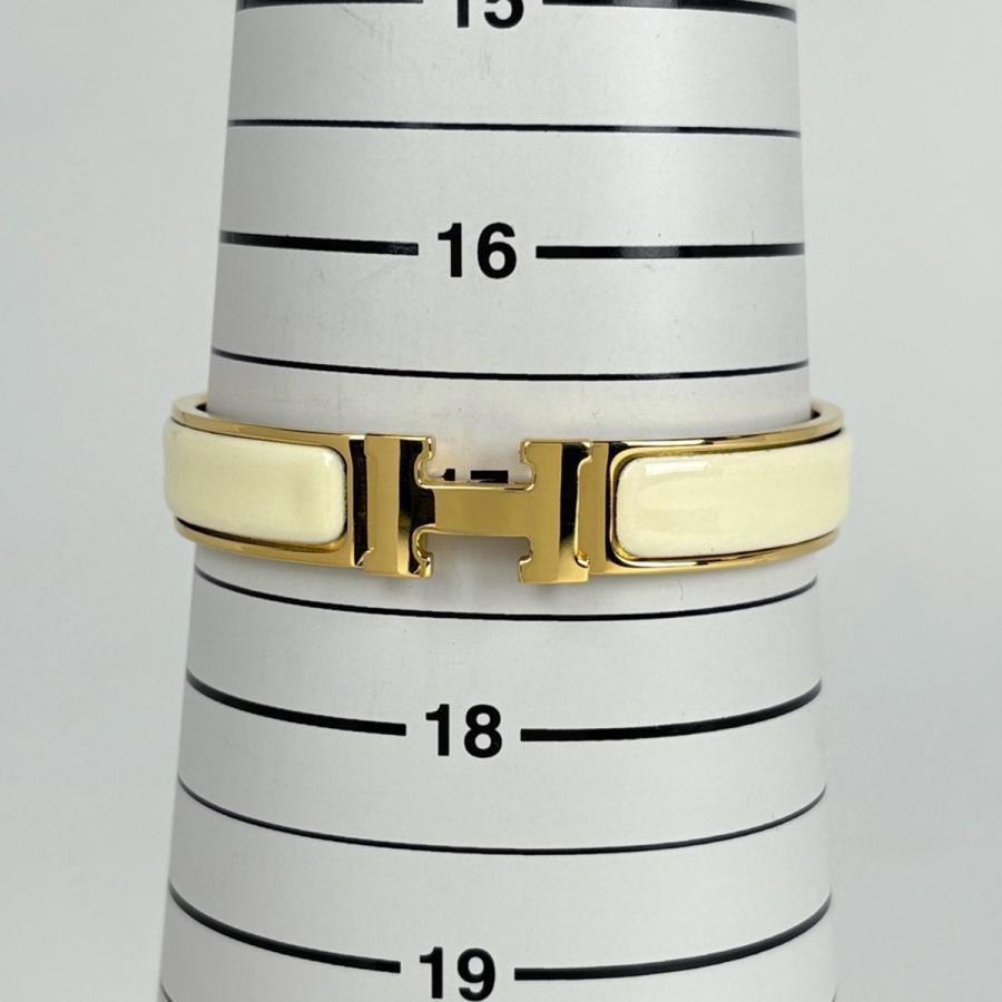 HERMES エルメス クリッククラックH バングル ホワイト ゴールド 傷あり HERMES（エルメス） クリックH エナメルブレスレット クリッククラック