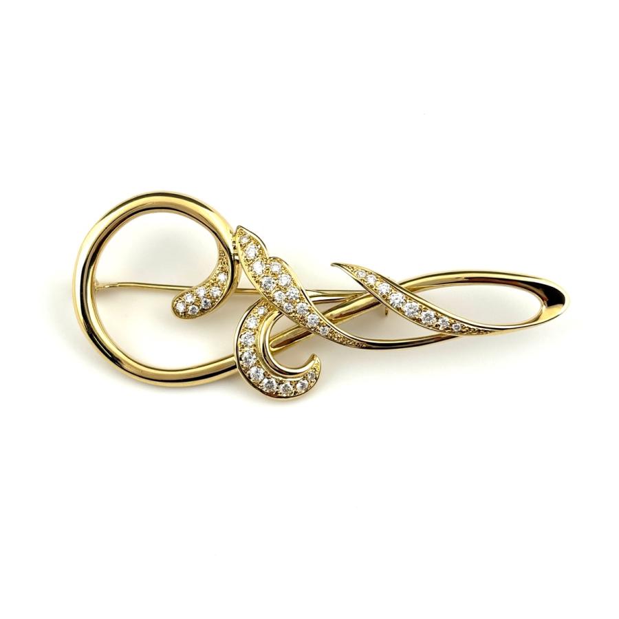 MIKIMOTO（ミキモト） メレダイヤ デザインブローチ YG イエロー