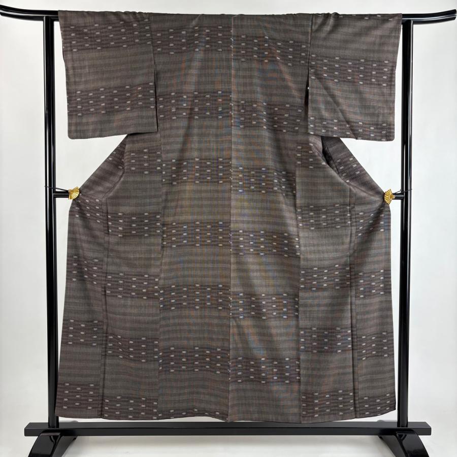 sy258 正絹 色紬 結城紬 4点フルセット 身丈157裄丈66 美品