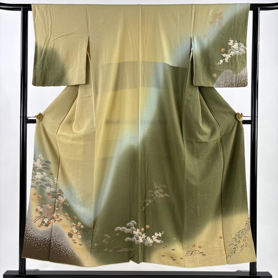 訪問着 身丈151cm 裄丈61cm S 袷 やまと 松竹梅 御所車 金彩 金通し