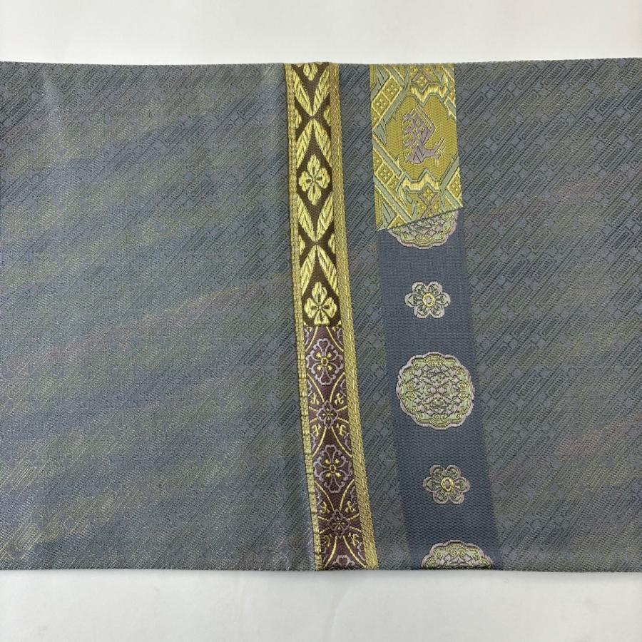 レディース C 美品 夏物 荒波模様 薄紫 太鼓 正絹 薄物 絽 紗