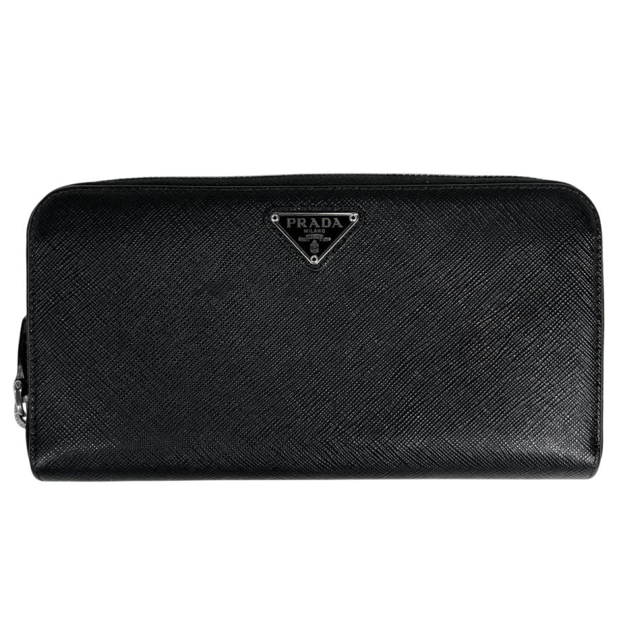 PRADA（プラダ） 長財布 ロゴプレート サフィアーノレザー ネロ