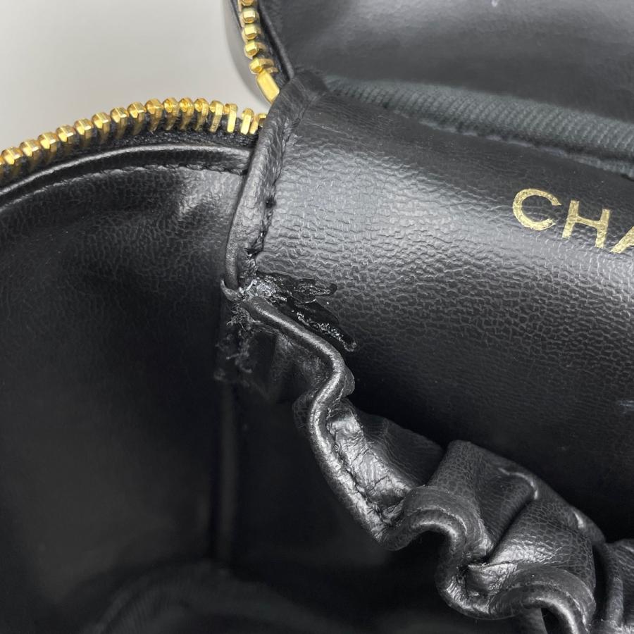 CHANEL ポーチ 小物入れ レザー ビコローレ ブラック ココマーク 箱