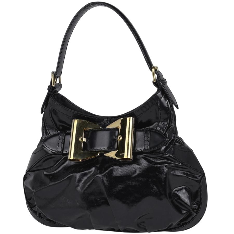 GUCCI（グッチ） ロゴ ショルダーバッグ リボン エナメル ハンドバッグ