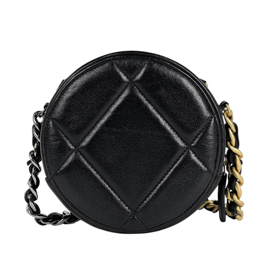 シャネル CHANEL シャネル19 チェーン ショルダーバッグ ミニ ラウンド ココマーク ショルダーバッグ レザー ブラック レディース 中古_2